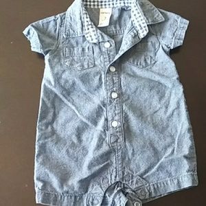 Blue Jean baby romper